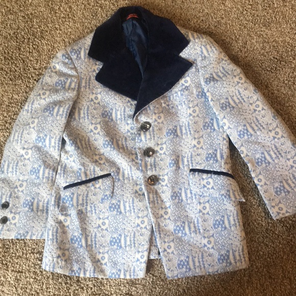 Vintage Print tuxedo jacket